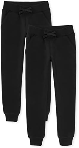 The Childrens Place Girls Active Jogger Pants Black 2 Pack Medium
