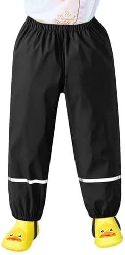 Weather-Resistant Reflective Toddler Rain Pants 1-12 Years