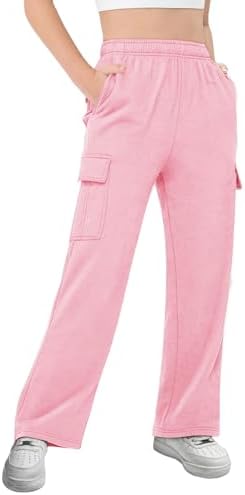 Wide Straight Leg Cargo Pants for Girls and Kids 5-14