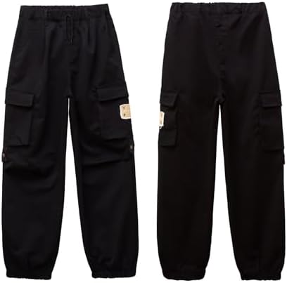 MEILONGER Girls Cargo Pants 100 Cotton Sweatpants
