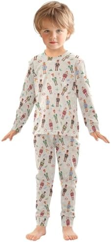 WIFIU Soft Cotton 2 Piece Pajama Set for Kids 18M-8Y