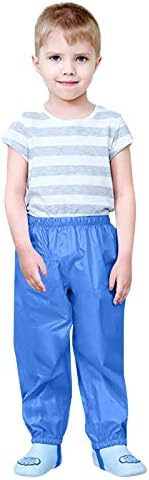 Toddler Waterproof Rain Pants with Hood for Kids