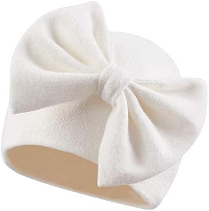 Bamery Newborn Baby Girl Cotton Bow Beanie