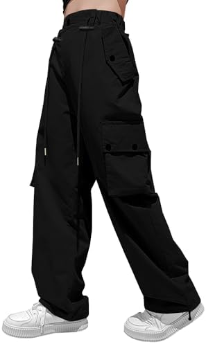 Y2K Cargo Parachute Pants for Girls 5-14