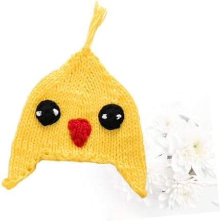 Baby Boy Girl Knitted Winter Hat Handmade Crochet Cotton Polyester Blend Yellow