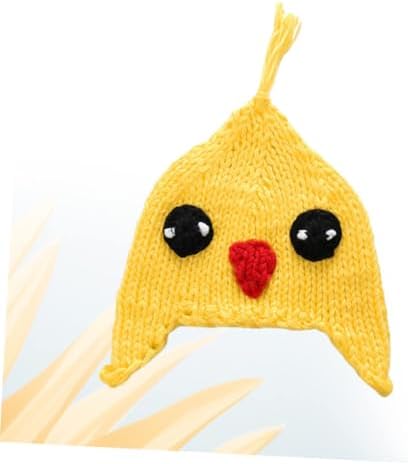 Baby Boy Girl Knitted Winter Hat Handmade Crochet Cotton Polyester Blend Yellow