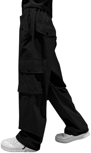 Y2K Cargo Parachute Pants for Girls 5-14