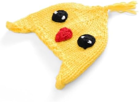 Baby Boy Girl Knitted Winter Hat Handmade Crochet Cotton Polyester Blend Yellow