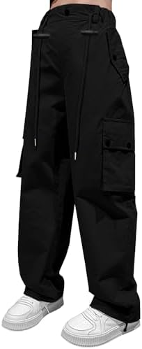 Y2K Cargo Parachute Pants for Girls 5-14