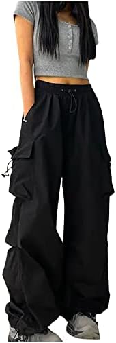 Trendy High-Waisted Parachute Pants for Women DrawsString Streetwear workout