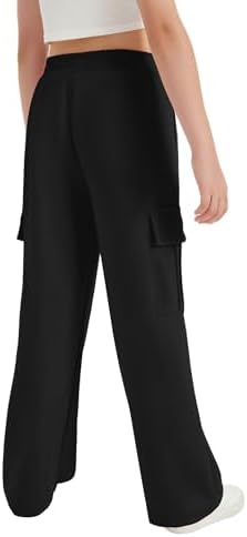 EXARUS 6-14Y Cargo Wide Leg sweatpants Cozy Elastic Perfect for Kids