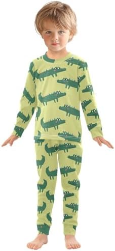 Pajama Sleep Set Soft Cotton Long Sleeve Top Pants for 18M-8Y