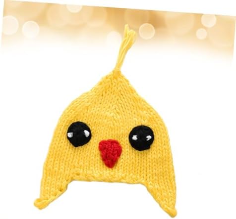 Baby Boy Girl Knitted Winter Hat Handmade Crochet Cotton Polyester Blend Yellow