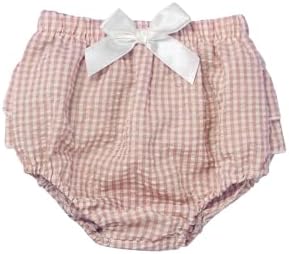 Yartina Infant Baby Ruffled Plaid Diaper Cover Shorts