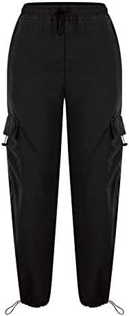 Trendy High-Waisted Parachute Pants for Women DrawsString Streetwear workout