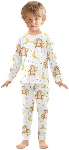 WIFIU Long Sleeve Pajama Sets for Kids Soft Cotton and Spandex Sleepwear