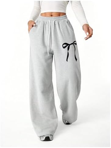 Verdusa Girls Bowknot Baggy Sweatpants