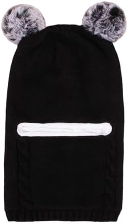 Toddler Winter Hat Scarf Set with Earflaps and Pompom