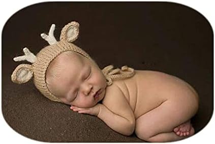 Vemonllas Christmas Deer Baby Photo Props Cap For Newborns