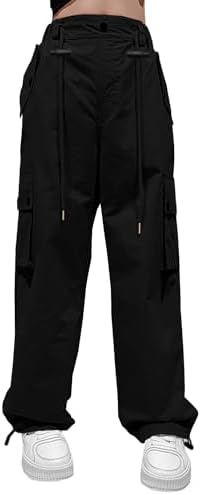 Y2K Cargo Parachute Pants for Girls 5-14