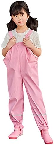 Reflective suspenders proving waterproof toddler rain pants dirt and mud-proof