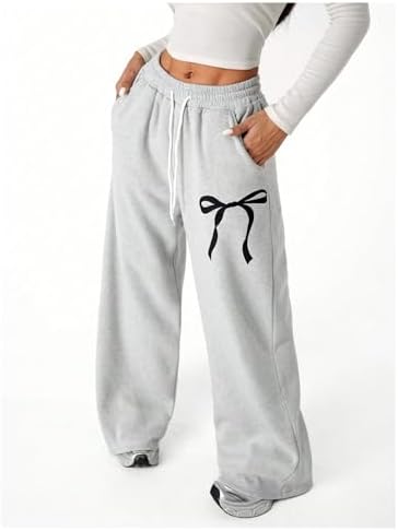 Verdusa Girls Bowknot Baggy Sweatpants