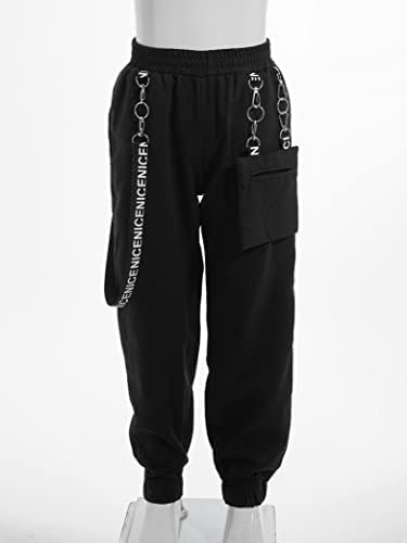 Girls Casual Cargo Jogger Pants Loose Street Jazz Hip Hop Dance Sweatpants
