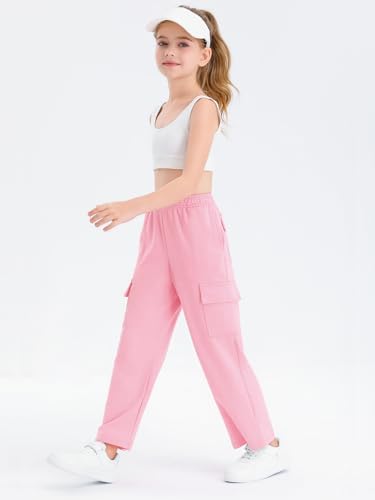 Wide Straight Leg Cargo Pants for Girls and Kids 5-14