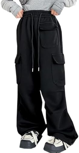 SANGTREE Girls Warm Fleece Cargo Sweatpants
