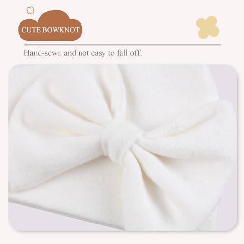 Bamery Newborn Baby Girl Cotton Bow Beanie