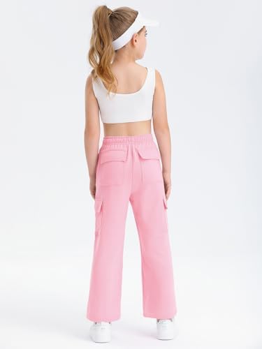 Wide Straight Leg Cargo Pants for Girls and Kids 5-14