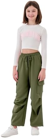 Stylish Wide Leg Cargo Pants for Girls 4-14