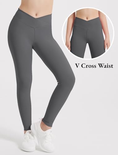 EXARUS 4-Piece Kids Yoga High Waisted Leggings for School Dance