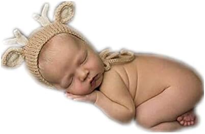 Vemonllas Christmas Deer Baby Photo Props Cap For Newborns