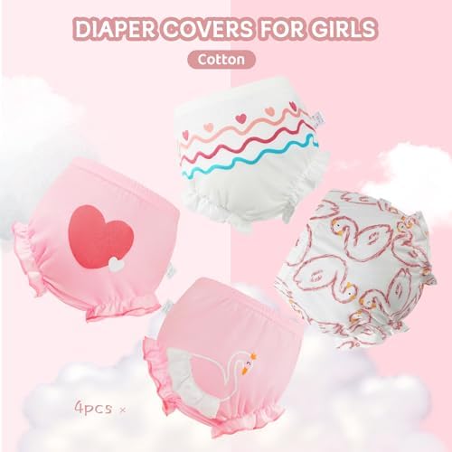 4Pcs Ruffle Cute Cotton Baby Diaper Travel Bloomers