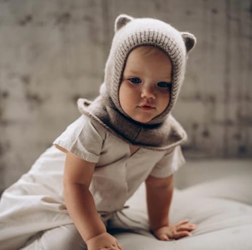 Hoasy Knit Bear Warm Cap for Baby Girls