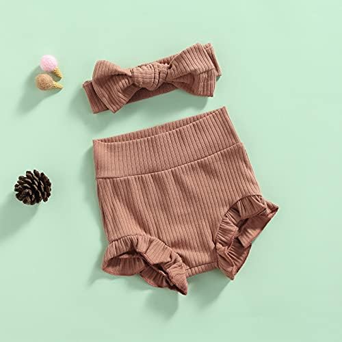 Newborn Boy Girl Ruffle Bloomers Diaper Cover Headband