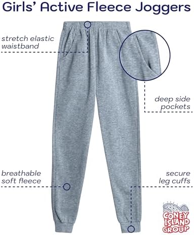 Coney Island Girls Sweatpants 3 Pack Soft Fleece Joggers