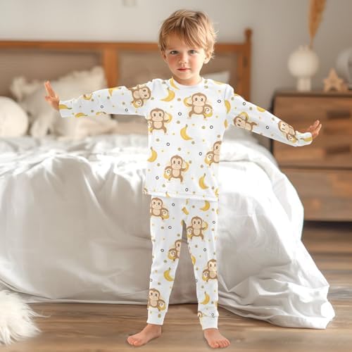 WIFIU Long Sleeve Pajama Sets for Kids Soft Cotton and Spandex Sleepwear