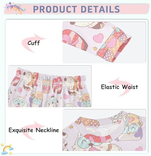WIFIU Pajama Set Long Sleeve Sleepwear for Kids 18M-8Y