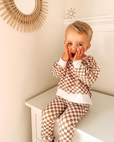 Mamas Boy Winter FallCheckerboard joggersOmqzulams toddler boyscushy comfortable