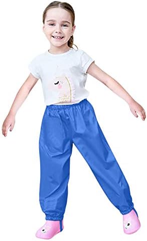 Toddler Waterproof Rain Pants with Hood for Kids