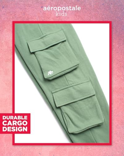 AEROPOSTALE Girls Fleece Cargo Joggers Premium Active Pants for Daily Wear