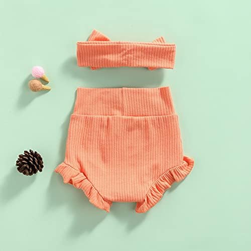 Newborn Baby Ruffle Bloomers Headband Set