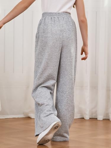 COZYASE Girls Wide Leg Sweatpants Elastic Waist Drawstring Pants