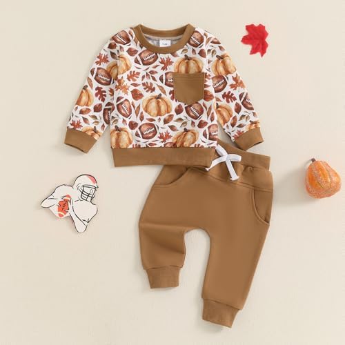 PENNSOY Halloween Toddler Boys Rugby Long Sleeve Set
