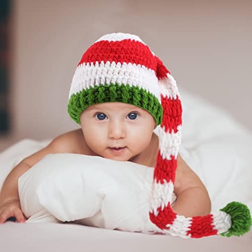 Jiuguva 3-Piece Baby Crochet Beanie Set for Infants