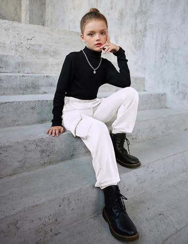 Arshiner Girls Slim-fit Joggers with Pocket for Kids