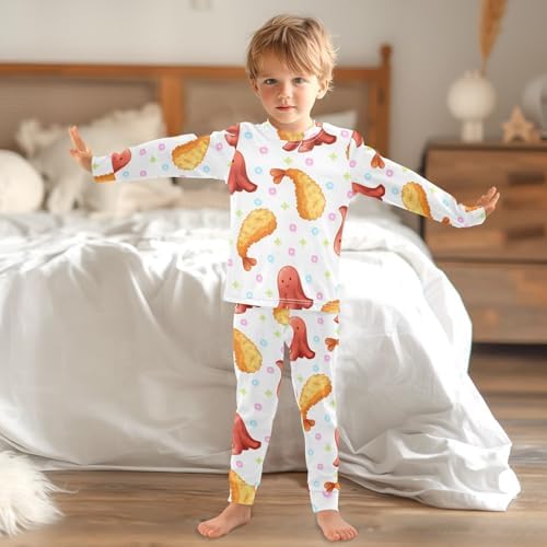 WIFIU Pajama Sets Long Sleeve 2 Piece Sleepwear for Kids