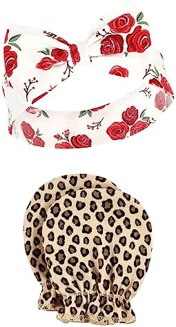 Hudson Baby Baby Girls Cotton Headband and Scratch Mitten Set